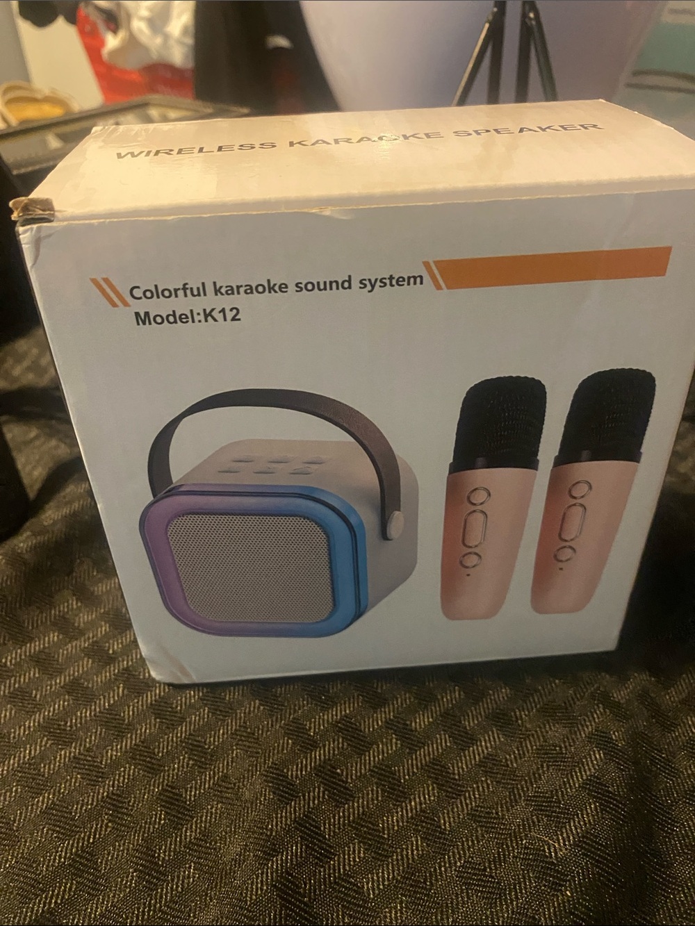 Mini Bluetooth Portable Karaoke Speaker with 2 Wireless Microphones - NIB-BLUE